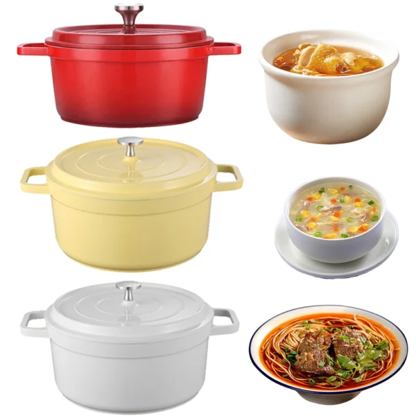 Enameled Cast Aluminum Dutch Oven with Lid - Image 3