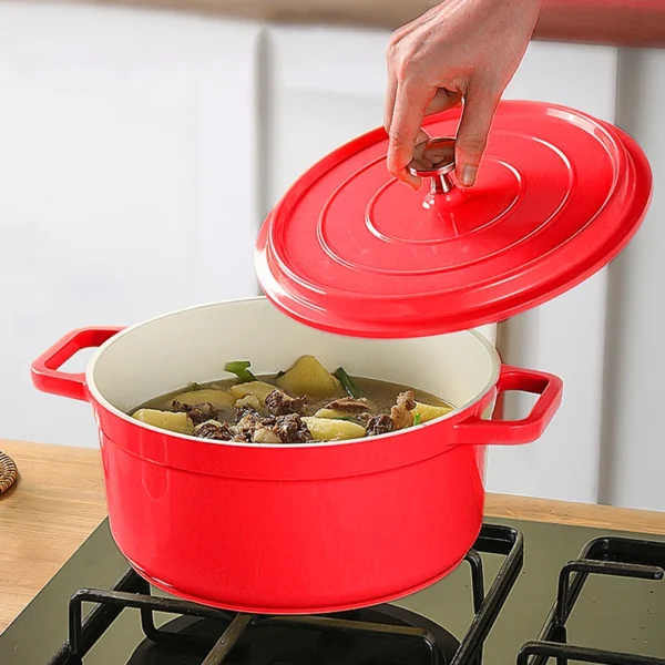 Enameled Cast Aluminum Dutch Oven with Lid - Image 12