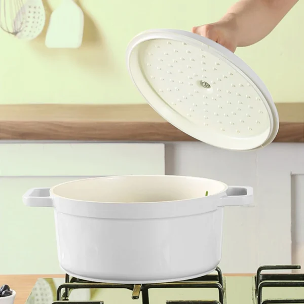 Enameled Cast Aluminum Dutch Oven with Lid - Image 4